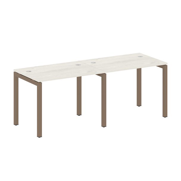 Metal System Quattro Р. ст. на 2 раб. места на П-образном м/к 50БП.СМ-2.1 Дуб наварра/Мокко металл 2000*720*750 - Вид 1