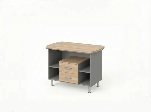 BRL RB074-120x60 Тумба сервисная на цокольных опорах 1200х600х760 Акация/Серый вулканический - Вид 1