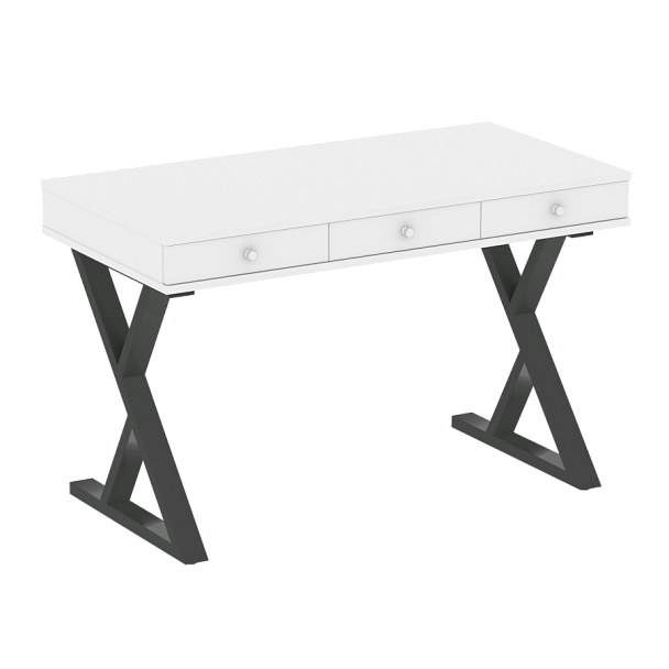 Home Office Стол письменный VR.SP-1-118.M Белый бриллиант/Антрацит металл 1180*600*750 - Вид 1