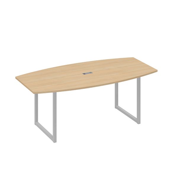 Стол переговорный 200 с металлокаркасом QUATTRO A4 А4 Б4 113 БП натуральный дуб / металлокаркас серый - Вид 1