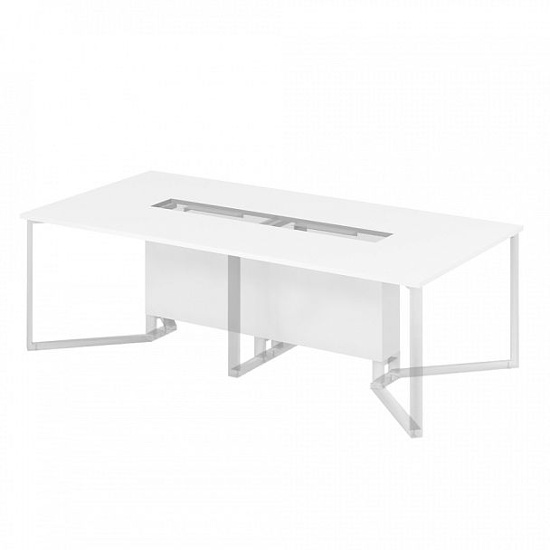 Стол для переговоров на 6 человека прямоугольный "Компьютерные столы"  ПК-ФРМ-СТГ240Х120-В2-76 белый - Вид 1