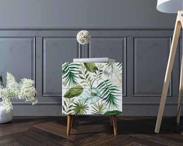 Тумбочка Berber с двумя ящиками 4 принт арт BB03/Print_04, разноцветная - Вид 3