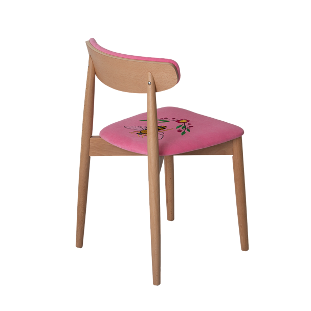 Стул Роквелл, вышивка Оса, велюр TEDDY 833, ножки бук, лак - Вид 5