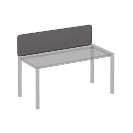 Экран настольный фронтальный тканевый с кронштейнами для стола 160 Комфорт КФ МР Б 866 BA50 серый / металлокаркас белый - Фото предпросмотра