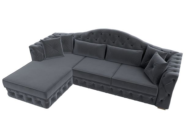 Диван угловой Артис левый угол Велюр серый - Вид 5