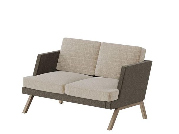 Aldo Диван двухместный ALD-02L Сан 03/Сан 06/Металл Капучино 1430*875*890 - Вид 1