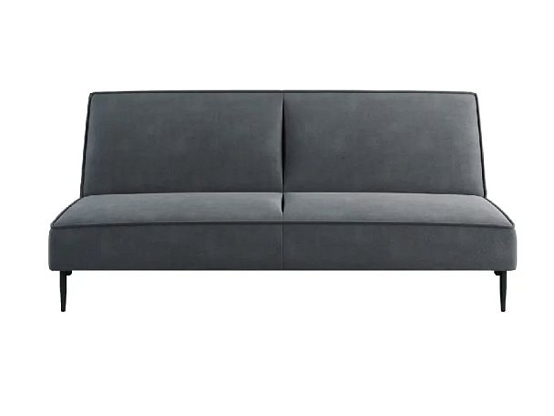 Este диван-кровать трехместный, прямой, без подлокотников, бархат серый 27 - Вид 2