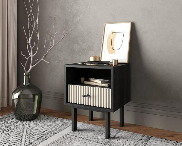 Тумбочка с нижним ящиком Emerson арт EM17/milky/L - Вид 3