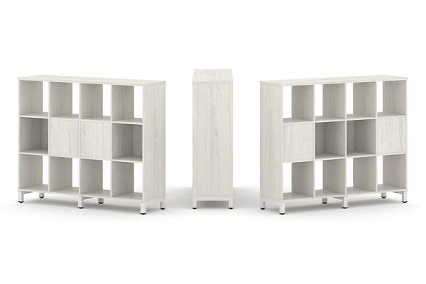 Стайл Проджект Набор стеллажа 2-х сторон., 3 яр. SN.NSD-341 Дуб Наварра/Металл Белый 1488*400*1248 - Вид 1