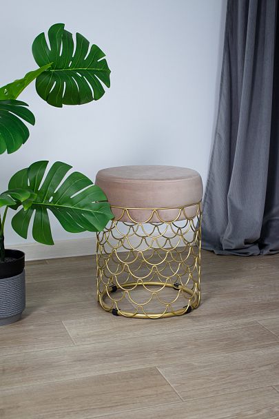 Пуф SHT-B13 латте/золото - Вид 6