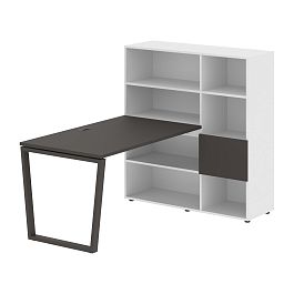 Стол-стеллаж EVRST 1213 Мокко/Мокко/Белый 1790х1250х1355 EDIS - Фото предпросмотра