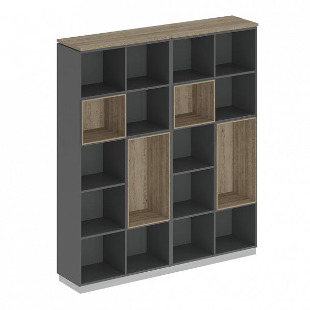 Стеллаж высокий "City" СИ 303 дуб гладстоун светлый/антрацит премиум - Вид 1