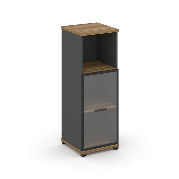 Concept Шкаф 1 узкая секция, 3 ниши CN.STU.E-313 RPB A Сандал Янтарный/Антрацит/Металл Антрацит/Прозрачный 420*420*1186 - Вид 1