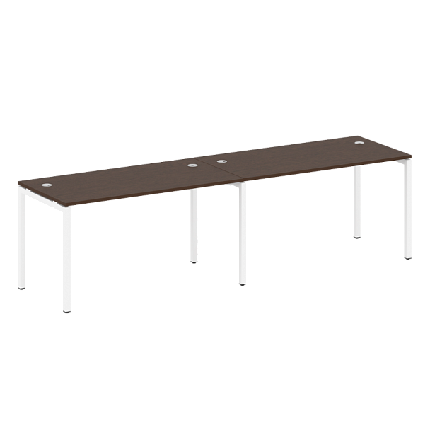 Metal System Quattro Р. ст. на 2 раб. места на П-образном м/к 40БП.СМ-2.3 Венге/Белый металл 2800*720*750 - Вид 1