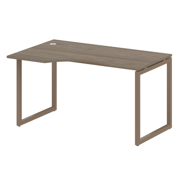 Metal System Стол криволинейный левый на О-образном м/к БО.СА-2 (L) Акация/Антрацит металл 1400*900*750 - Вид 1