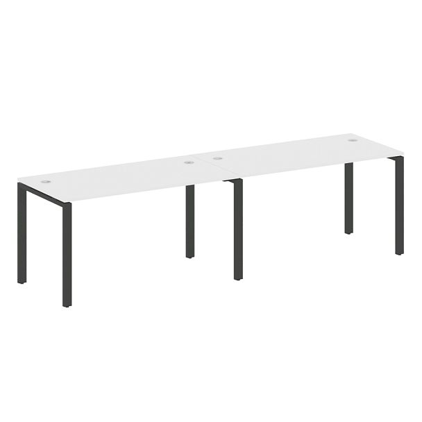 Metal System Р. ст. на 2 раб. места на П-образном м/к БП.СМ-2.3 Белый/Антрацит металл 2800*720*750 - Вид 1