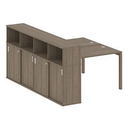 Metal System Quattro Р. ст. с шкафом-купе на П-образном м/к 50БП.РС-СШК-4.2 Т Вяз/Мокко металл 1610*2332*1098 - Фото предпросмотра