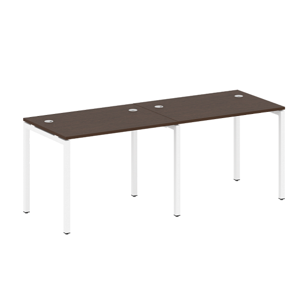 Metal System Quattro Р. ст. на 2 раб. места на П-образном м/к 40БП.СМ-2.1 Венге/Белый металл 2000*720*750 - Вид 1