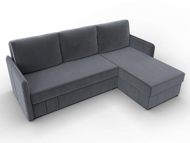 Диван угловой Слим угол универсальный Велюр серый - Вид 6