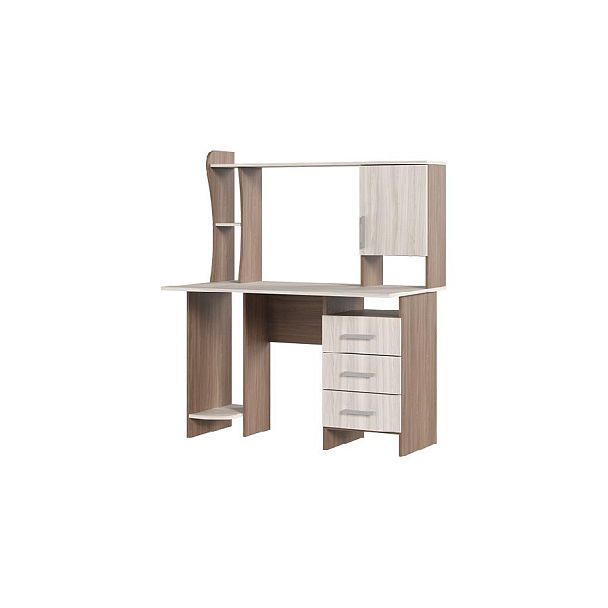 СТОЛ КОМПЬЮТЕРНЫЙ №5 (1,2х1,42х0,67) шимо темный/шимо светлый - Вид 1