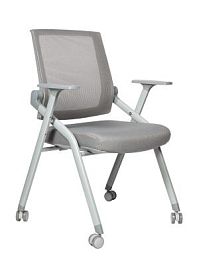 Стул / Circle grey / серая сетка/серая ткань/ролики - Фото предпросмотра