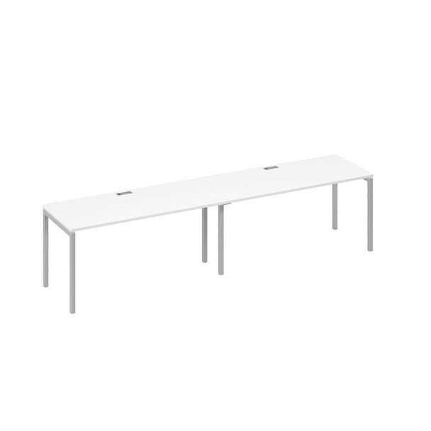 Рабочая станция 2х160 каркас DUE A4 А4 С2 015-2 БП белый премиум / металлокаркас серый - Вид 1