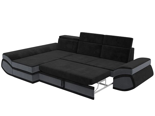 Диван угловой Лига-032 левый угол Велюр черный - Вид 7