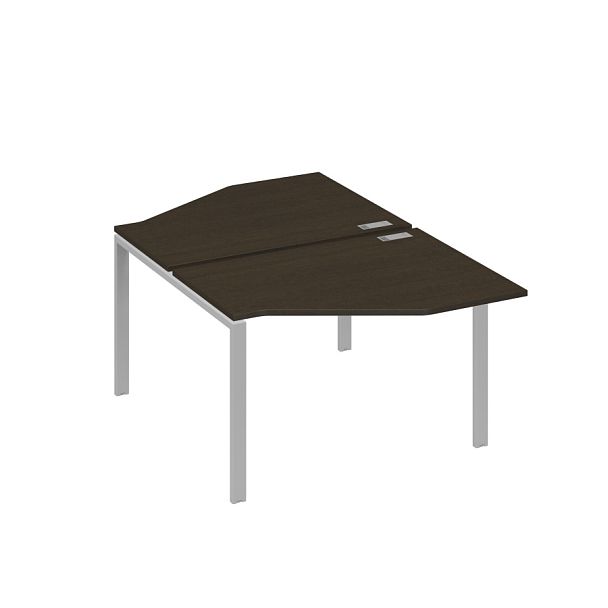 Рабочая станция опоры UNO со столами Техно (2х120) A4 А4 Б1 186 БП венге / металлокаркас серый - Вид 1