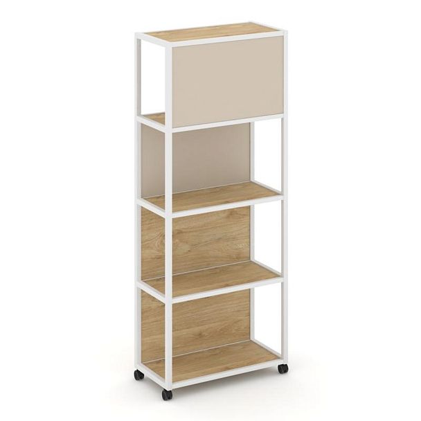 Shelf Mobile Стеллаж 5 уровней 1 секция VR.LT-STK-504.06 Тиквуд Светлый/Металл Белый/W-04 600*400*2000 - Вид 3