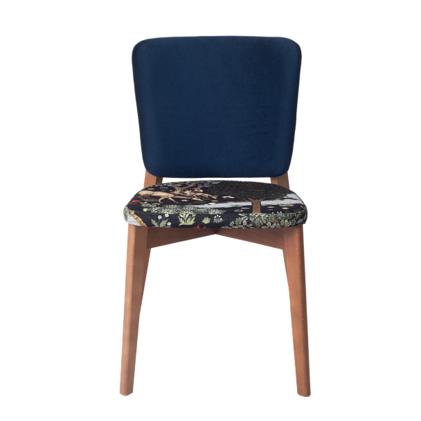 Стул Safir, сиденье гобелен "У ручья" ,спинка велюр Imperia dark blue - Вид 6