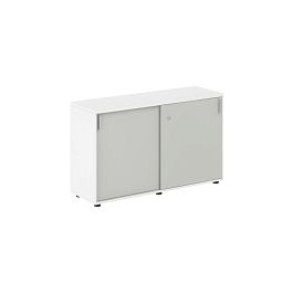 Шкаф купе 1238х400х750 низкий, с замком / корпус: белый, фасады: серый бархат Сигма / Sigma - Фото предпросмотра
