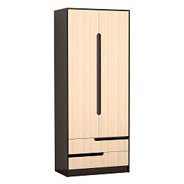 Шкаф 2-ств. Гавана (836*2200*510) венге/дуб молочный - Фото предпросмотра