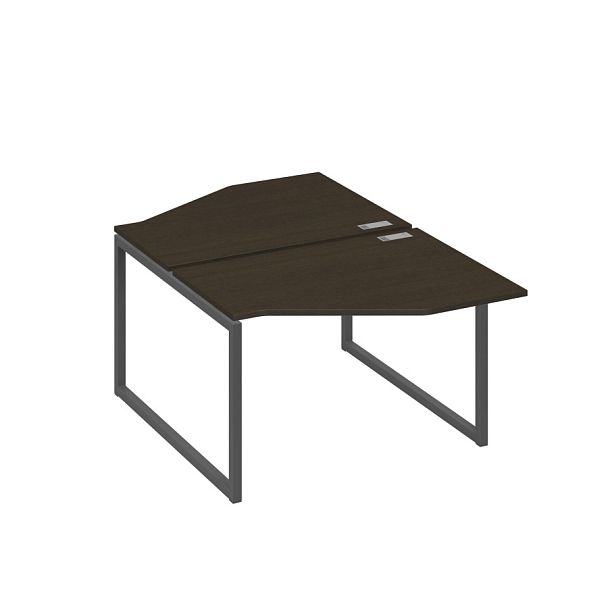 Станция каркас QUATTRO столы (2х120) эргономичные Техно A4 А4 Б4 186 БП венге / металлокаркас антрацит - Вид 1