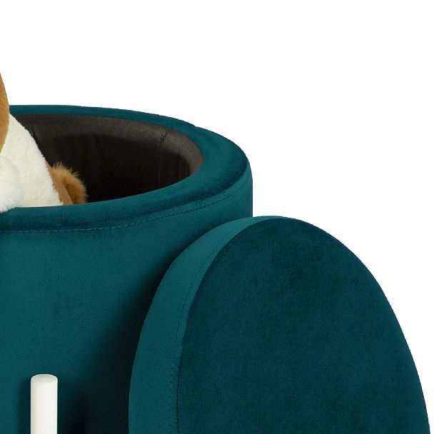 Пуф Кен с местом для хранения Изумрудный велюр Confetti izumrud/белый - Вид 4