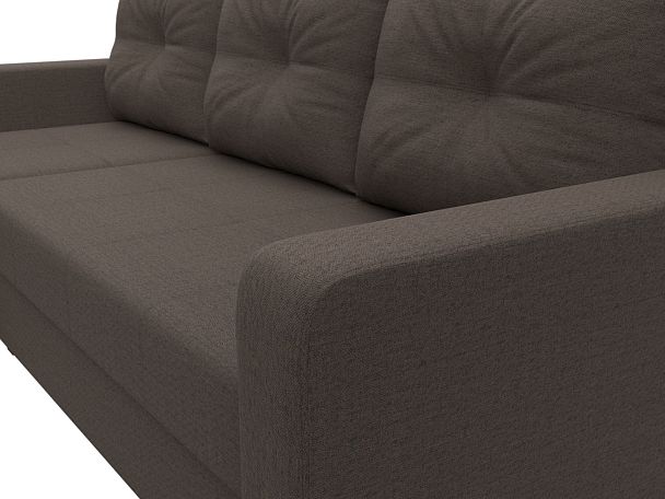 Диван угловой Ливерпуль Лайт левый угол Рогожка коричневый - Вид 4