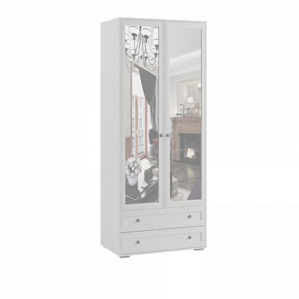 "Ричард" Шкаф двухстворчатый с зеркалом РШ-24 ясень анкор светлый - Вид 1