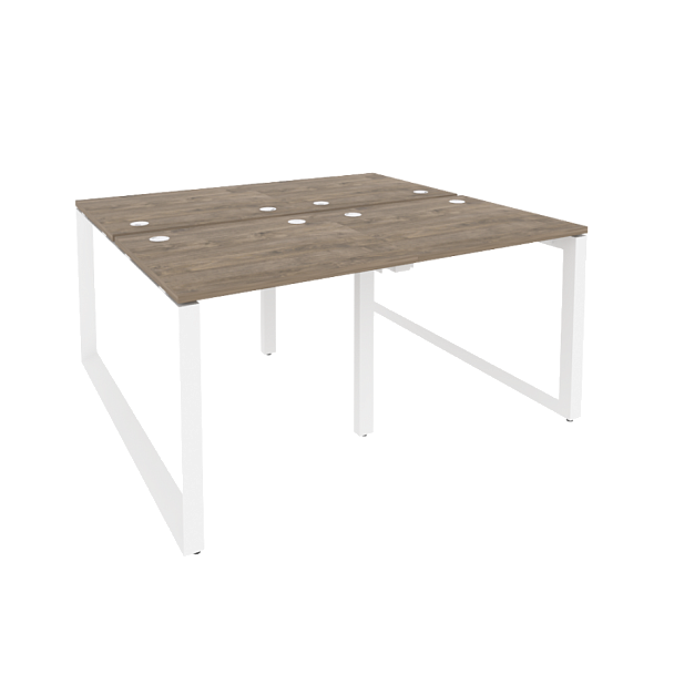 Onix Рабочая станция на О-образном м/к O.MO-D.RS-4.0.7 Тиквуд темный/Белый металл 1560*1475*750 - Вид 1