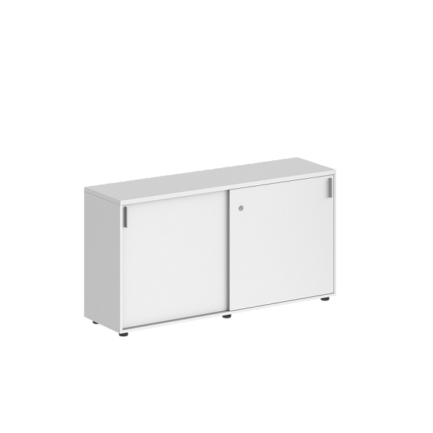 Шкаф-купе Sigma 1438х400х750 низкий, с замком / корпус: белый, фасады: белый - Вид 1