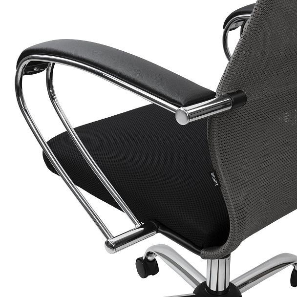 Кресло офисное BRABIX PREMIUM "Ultimate EX-800" хром, плотная двойная сетка Х2, черное/серое, 532912 - Вид 16