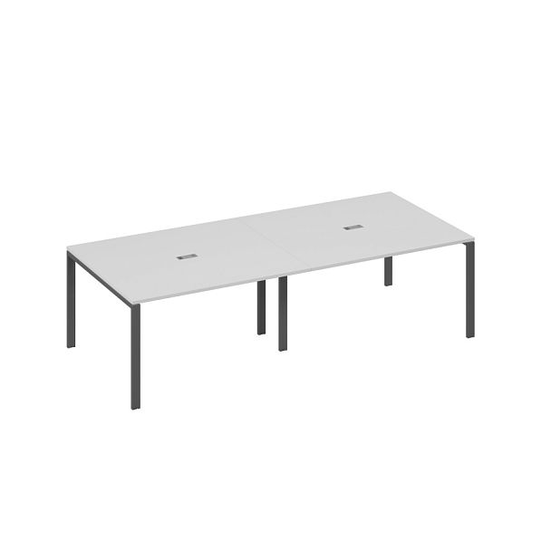 Стол переговорный 280 на каркасе UNO A4 А4 Б1 132-2 БП серый / металлокаркас антрацит - Вид 1
