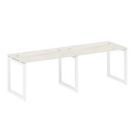 Metal System Quattro Р. ст. на 2 раб. места на О-образном м/к 50БО.СМ-2.2 Дуб наварра/Белый металл 2400*720*750 - Фото предпросмотра