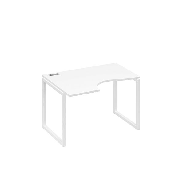 Стол эргономичный левый "Классика" на металлокаркасе QUATTRO A4 А4 Б4 041 БП белый премиум / металлокаркас белый - Вид 1