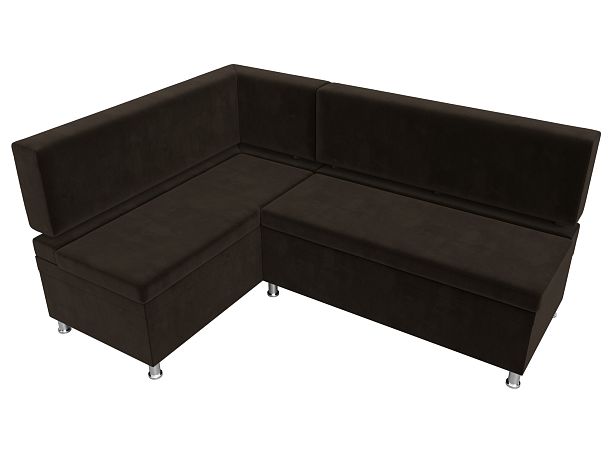 Кухонный уголок Стайл левый (полностью микровельвет коричневый) - Вид 5