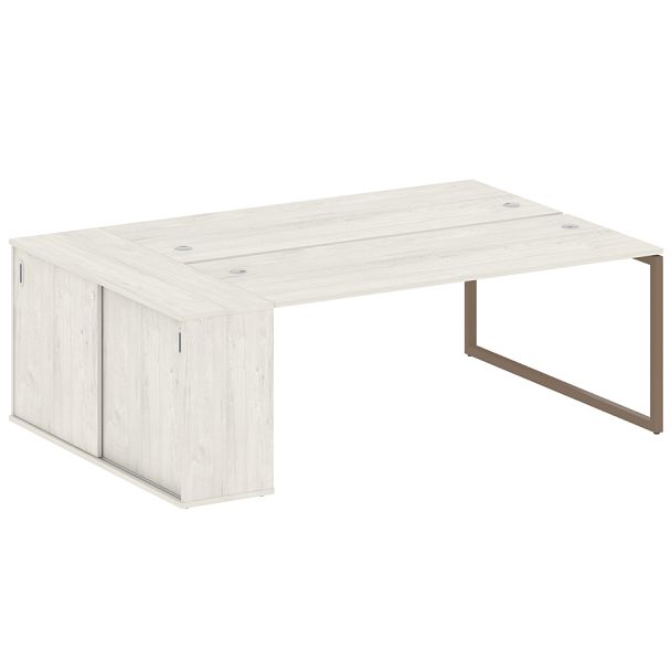 Metal System Quattro Р. ст. с шкафом-купе на О-образном м/к 40БО.РС-СШК-1.5 Т Дуб наварра/Мокко металл 2210*1475*750 - Вид 1