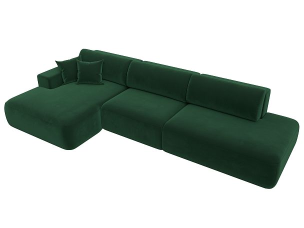 Диван угловой Лига-036 Модерн Лонг левый угол Велюр зеленый - Вид 5
