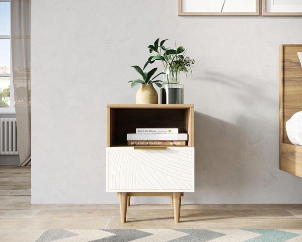 Тумбочка с нижним ящиком Line LN09/GR1/beige - Вид 5