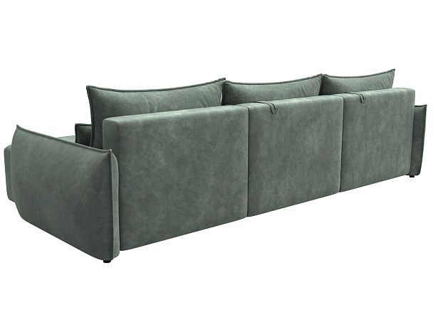 Диван угловой Лига-051 НПБ Лонг угол универсальный Велюр зеленый - Вид 5