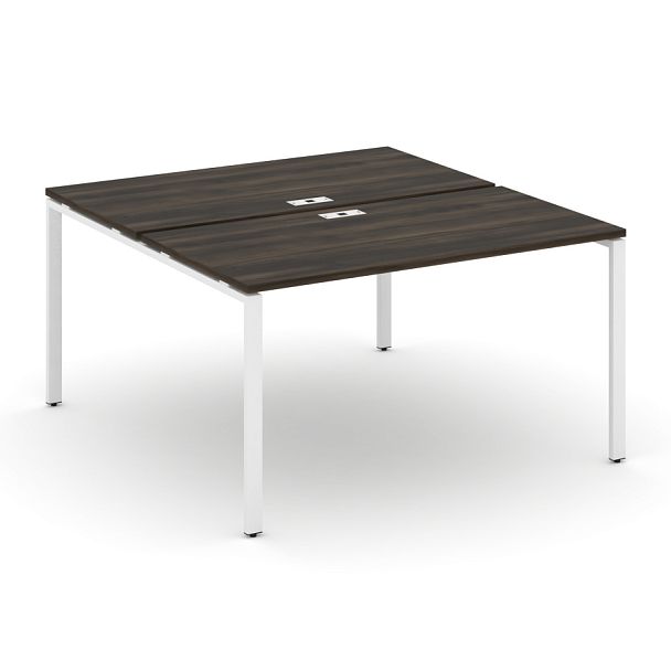 Concept Рабочая станция на 2 места CN.DRS-003 Дуб Мали/Металл Белый 1380*1480*750 - Вид 1