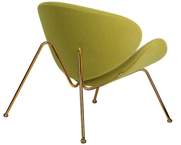 Кресло дизайнерское DOBRIN EMILY (светло-зеленая ткань AF3, золотое основание) - Вид 4