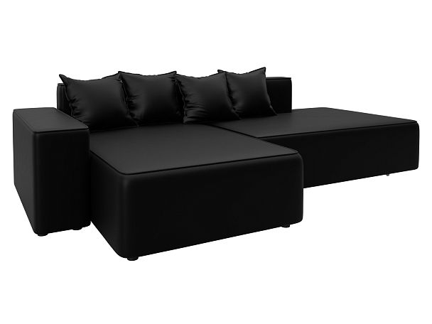 Диван угловой Лига-079 угол левый Экокожа черный - Вид 2